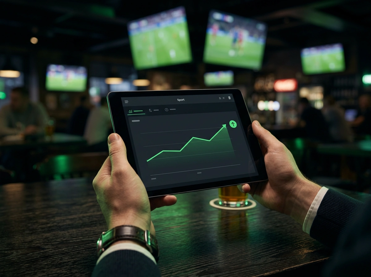 Analyste devant un écran affichant des lignes Over Under avec données de match